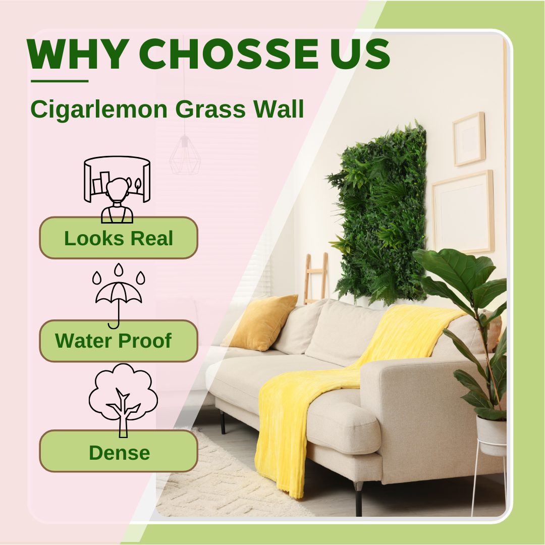 Zencewell Artificial Green Wall Panels with White Flowers – 50 x 50cm, 12 Pack Faux Greenery Privacy Screening for Indoor & Outdoor