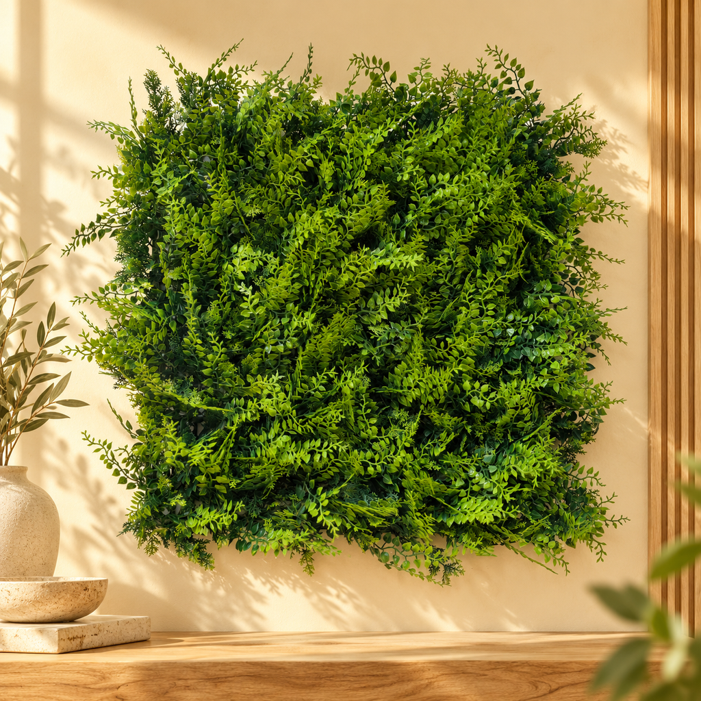 Zencewell Artificial Grass Wall Panels – 50 x 50cm, 12 Pack