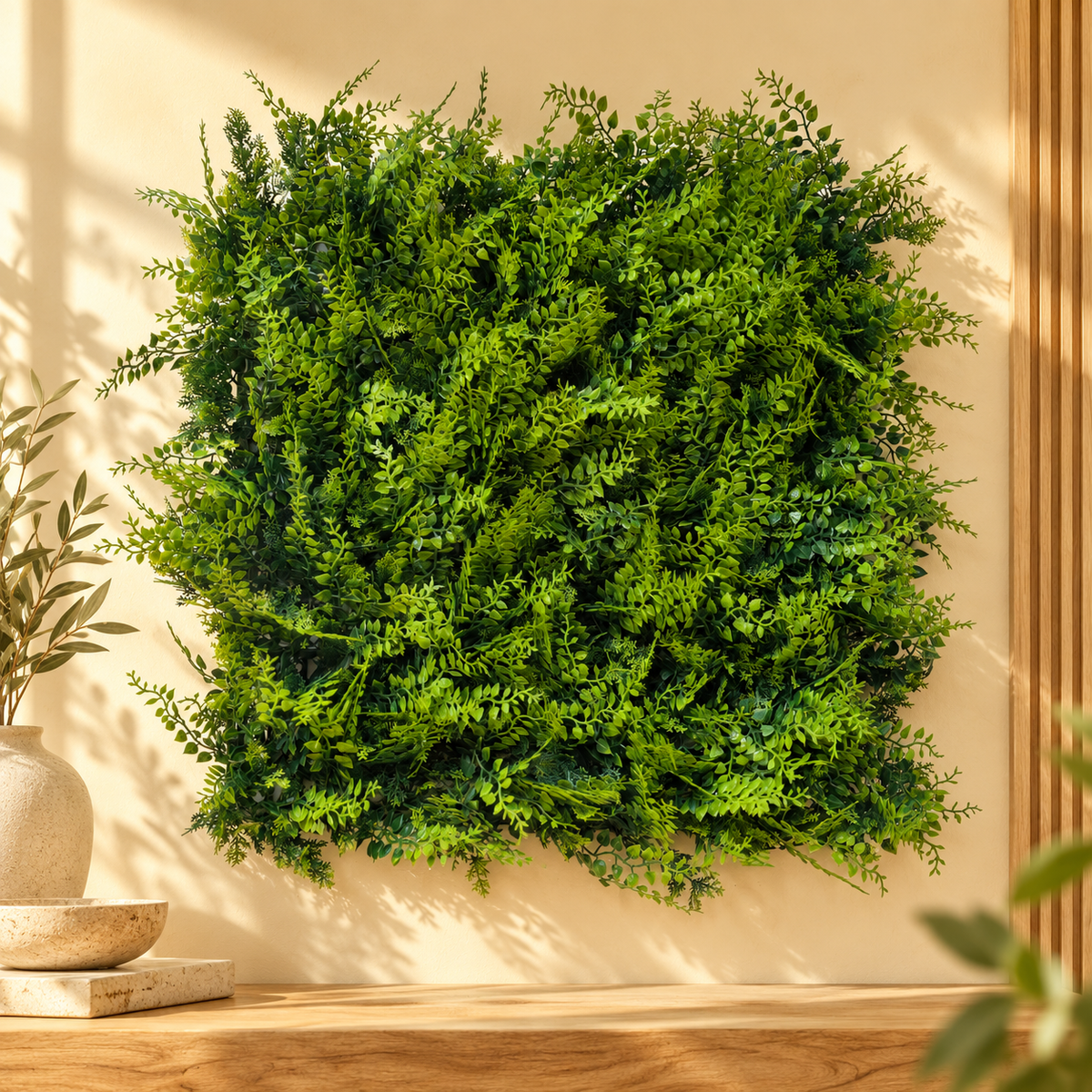 Zencewell Artificial Grass Wall Panels – 50 x 50cm, 12 Pack